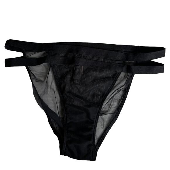 Victoria's Secret Other - NWT Victoria's Secret Very Sexy Large String Bikini in Black Mesh Sheer NEW